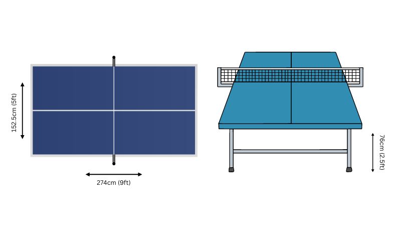 Table tennis table size 1
